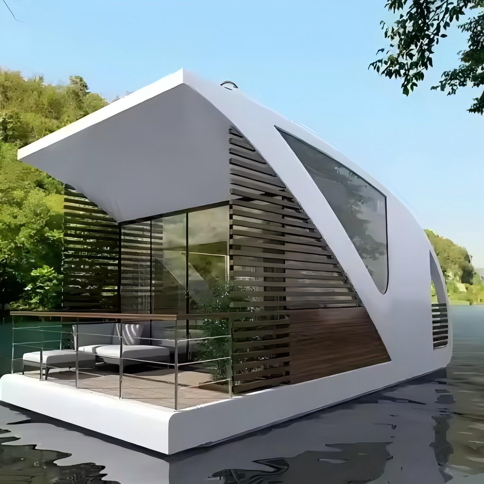 Customized 2025 Luxury Prefab Modern Mobile Modular Home Small Floating Homes Tiny House Boat Floating Hotel Pontoon Houseboat - Image 2