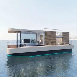 Solarpowered Electric Water Floating Mobile Pontoon Yacht Prefab House Solar Power Cruisers for Party and Fishing House Boat