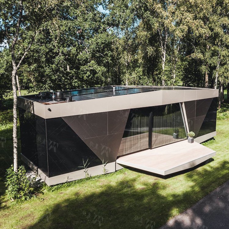 Customizable Multifunctional Submarine-shaped Prefabricated Container House with Tempered Glass for Space Capsule Prefab Houses - Image 3