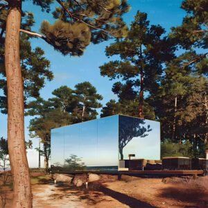 Prefabricated Container House Rectangular Victorian Luxury Villas with Mirror Surface Tempered Glass for Hotels Prefab Houses