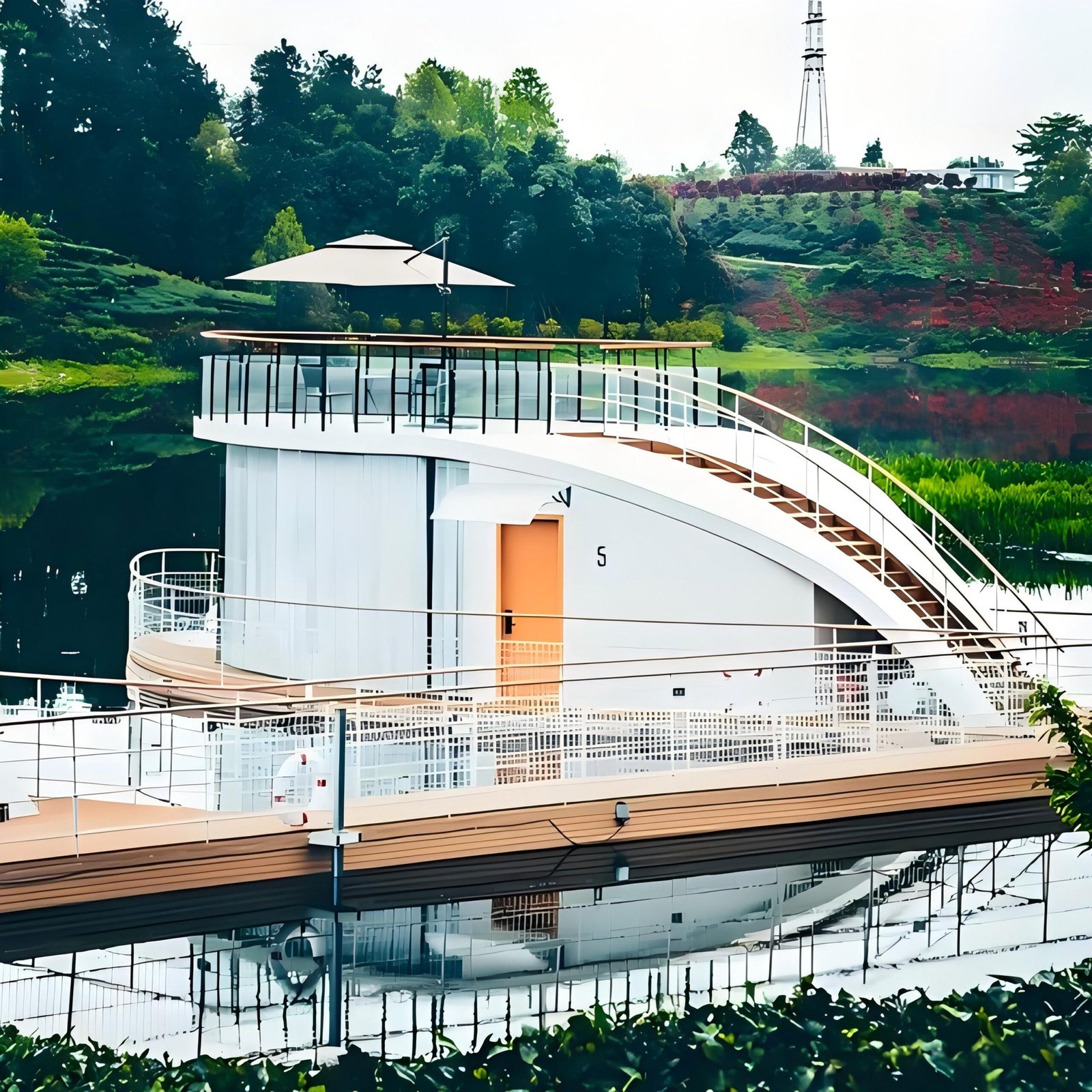 Custom Luxury Floating House Water Cabin Prefab Steel Structure Container House for Party and Fishing Pontoon House Villa Hotel - Image 7