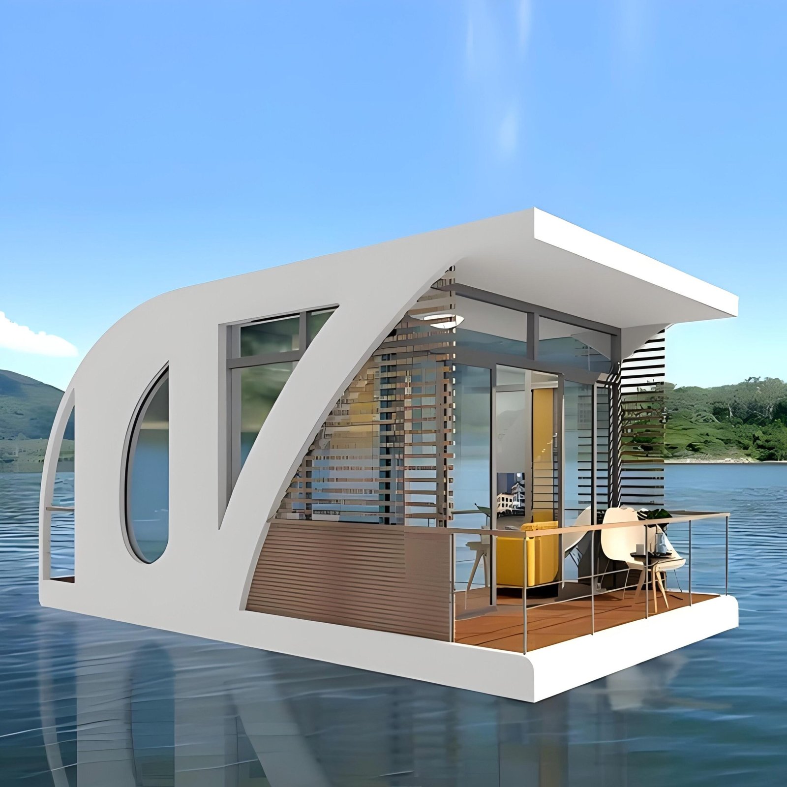 Customized 2025 Luxury Prefab Modern Mobile Modular Home Small Floating Homes Tiny House Boat Floating Hotel Pontoon Houseboat - Image 4