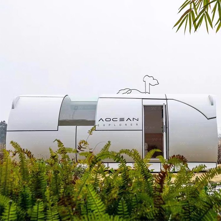 Modern Multifunctional Round Prefabricated Container House Semi-circular with Tempered Glass for Space Capsule Prefab Houses - Image 4