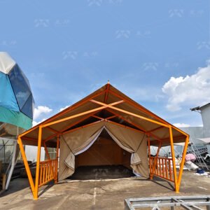 Custom A-Shaped Glamping Tent with Waterproof PVDF and Steel Structure Frame Hotel for Safari Camping Tents