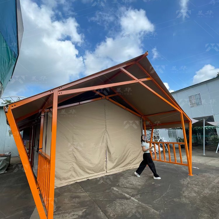 Custom A-Shaped Glamping Tent with Waterproof PVDF and Steel Structure Frame Hotel for Safari Camping Tents - Image 7