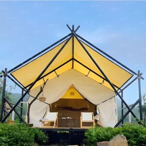 Professional Customized Outdoor Waterproof PVDF Outdoor Luxury Hotel Glaming Tent European Style A-shaped Nomad for Event Safari Camping Tents