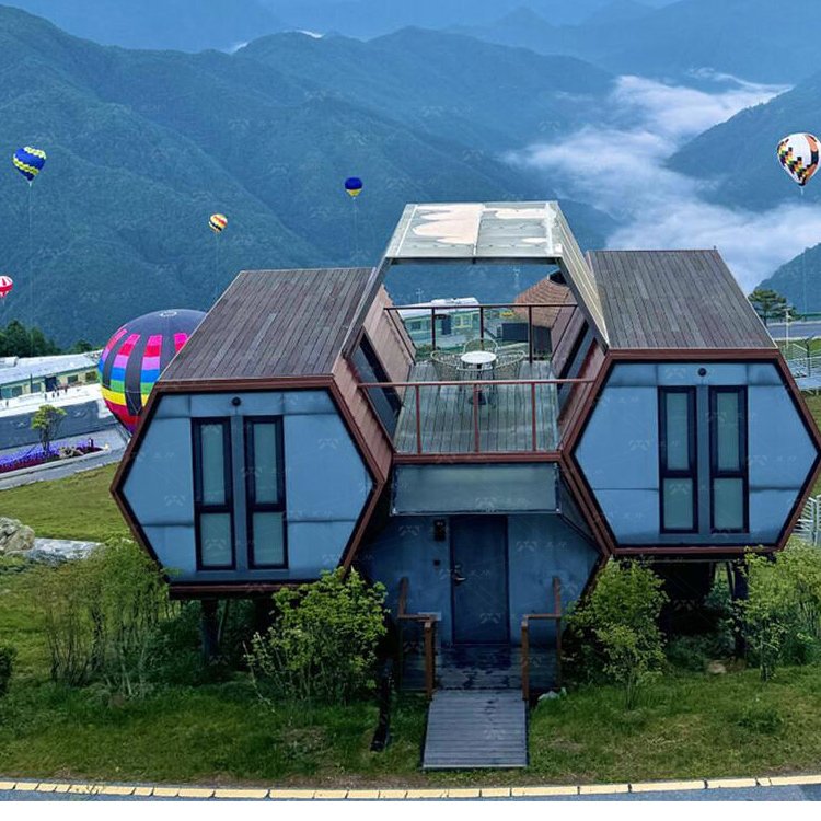 Customized Fast Install Modular Hexagonal-shaped Steel Structure Prefabricated Container House for Hotels Prefab Houses - Image 2