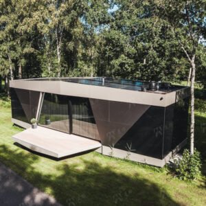 Customizable Multifunctional Submarine-shaped Prefabricated Container House with Tempered Glass for Space Capsule Prefab Houses