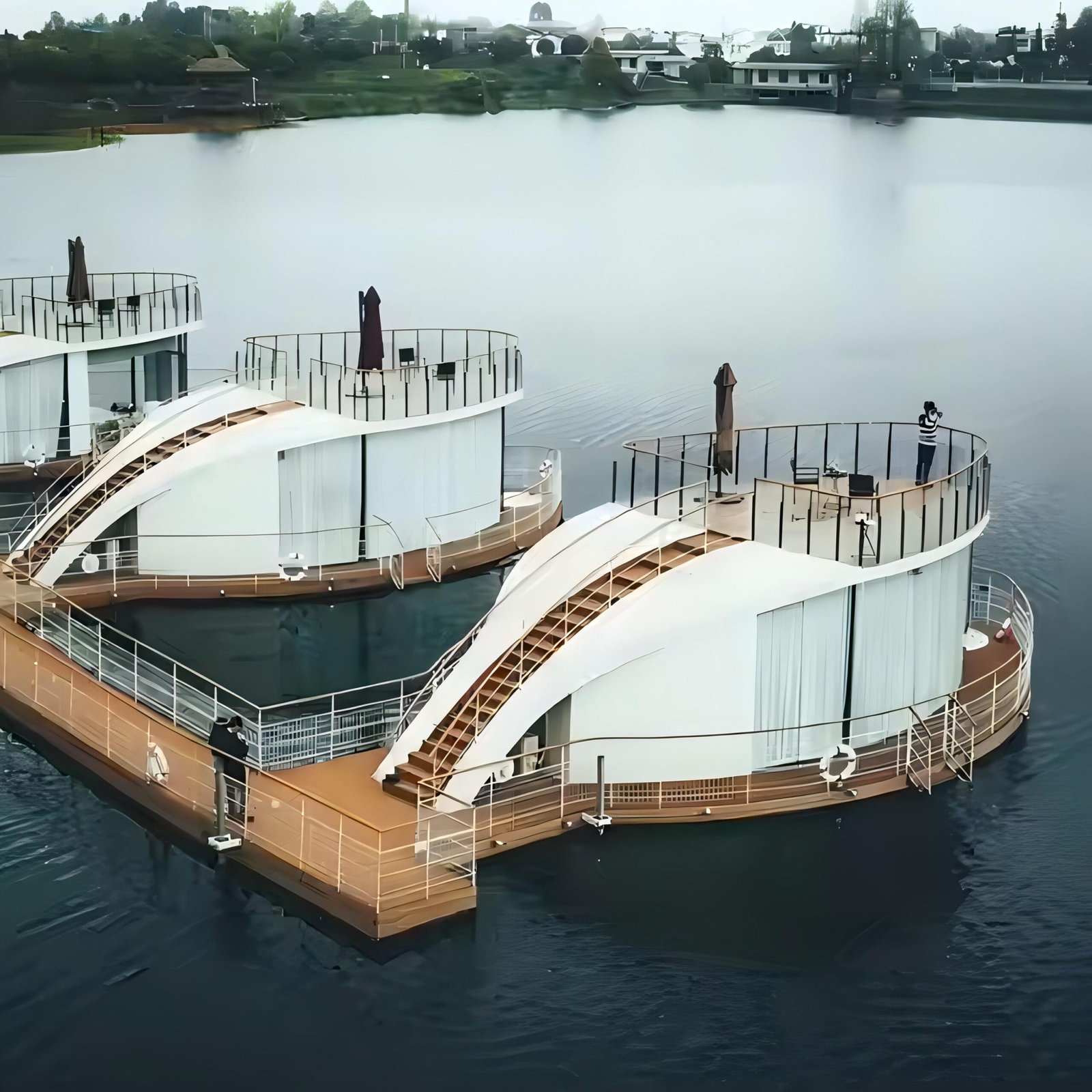 Custom Luxury Floating House Water Cabin Prefab Steel Structure Container House for Party and Fishing Pontoon House Villa Hotel - Image 8