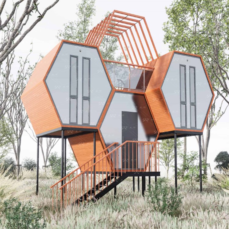 Customized Fast Install Modular Hexagonal-shaped Steel Structure Prefabricated Container House for Hotels Prefab Houses - Image 5