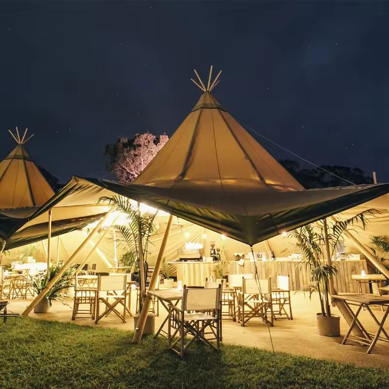 8m 10m 12m 15m Lowest Price Outdoor Heavy Duty Indian Tipi Tents Waterproof Teepee Tensile Yurt for Wedding Party Tents - Image 3
