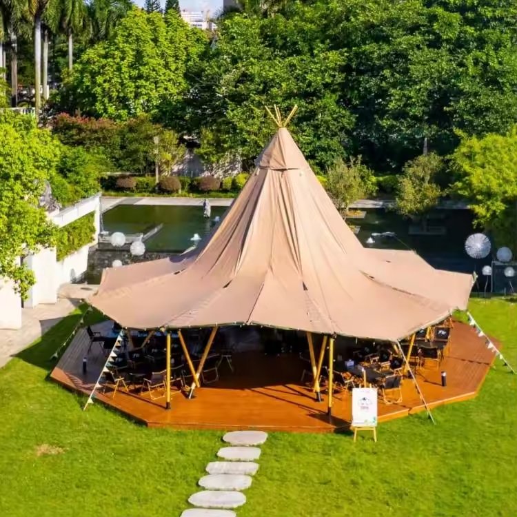 8m 10m 12m 15m Lowest Price Outdoor Heavy Duty Indian Tipi Tents Waterproof Teepee Tensile Yurt for Wedding Party Tents - Image 11