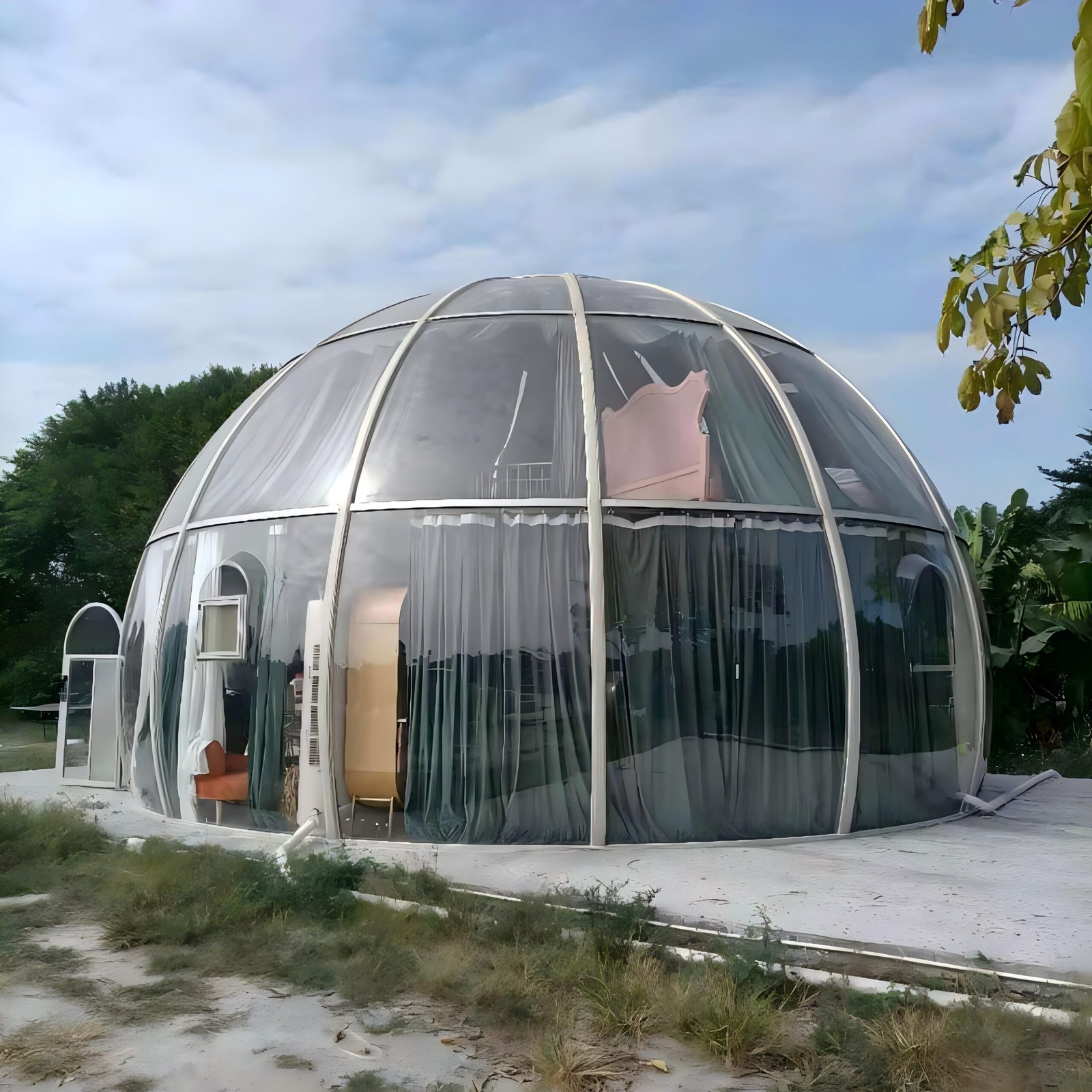 2-7M Single or Double Layer Starry Sky Transparent Dome Tent Geodesic Igloo Customizable 360 Degrees Prefabricated Polycarbonate Star Bubble House PC Dome House - Image 5