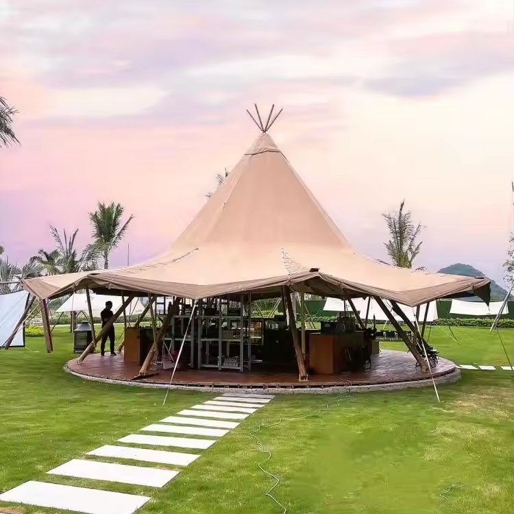8m 10m 12m 15m Lowest Price Outdoor Heavy Duty Indian Tipi Tents Waterproof Teepee Tensile Yurt for Wedding Party Tents - Image 10