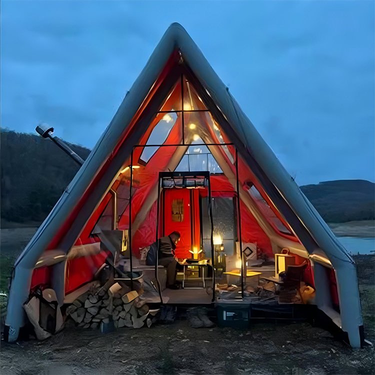 Customizable Luxury Outdoor Air Tent Airtight Camping Durable Travel Air Tube Custom Travel Tipi Roof Shape Family Tent