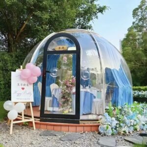 6M Single Layer Starry Sky Transparent Dome Tent Geodesic Igloo Customizable 360 Degrees Prefabricated Polycarbonate Star Bubble House PC Dome House