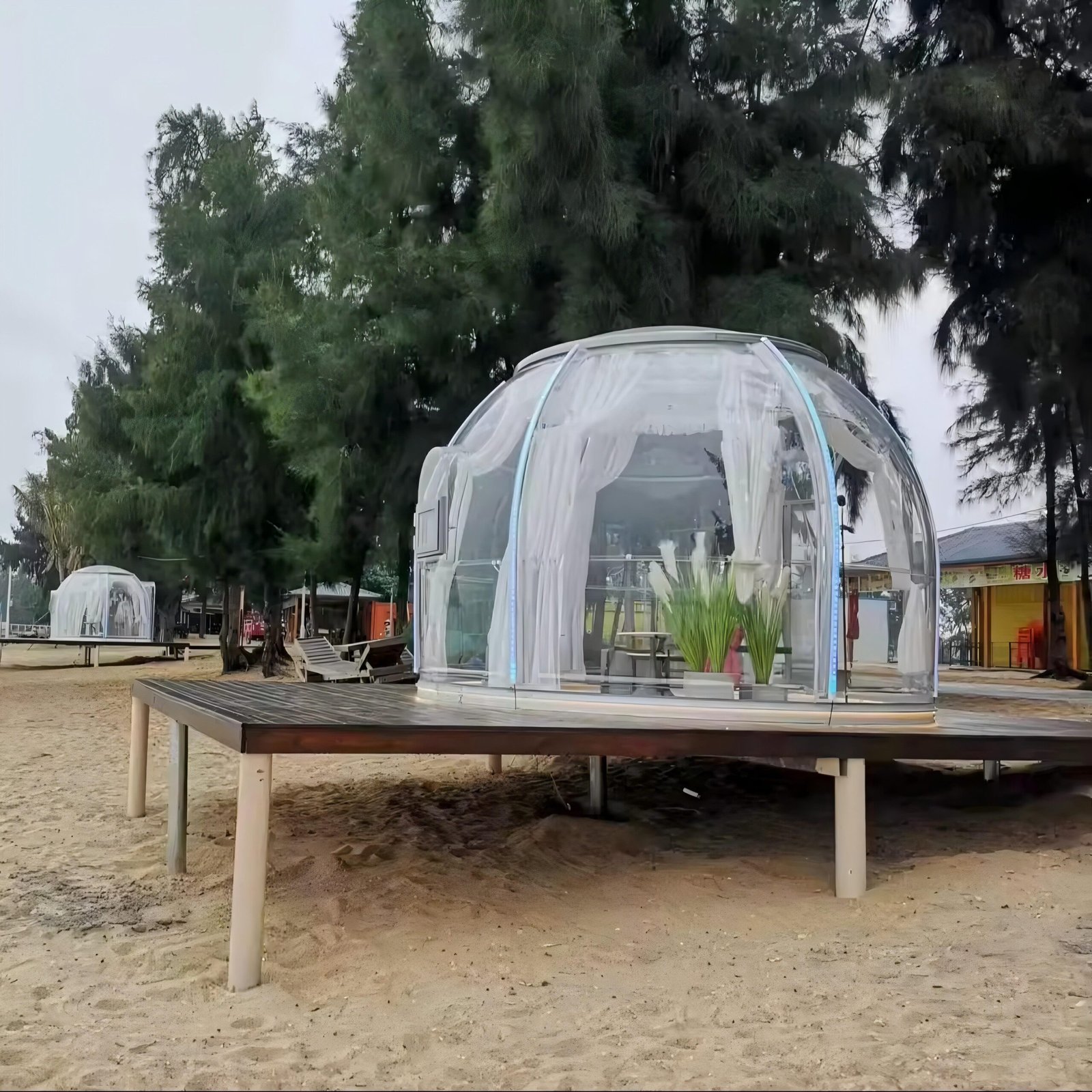2-7M Single or Double Layer Starry Sky Transparent Dome Tent Geodesic Igloo Customizable 360 Degrees Prefabricated Polycarbonate Star Bubble House PC Dome House - Image 2