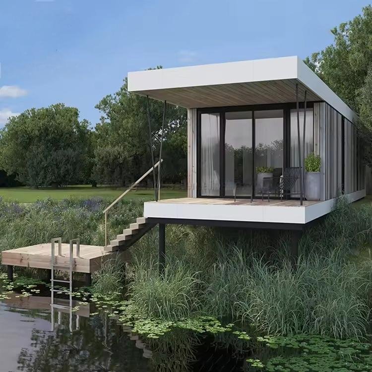 Customized Prefabricated Container House with Mirror Surface Tempered Glass Arched-shaped Luxury Villas for Hotels Prefab Houses - Image 4