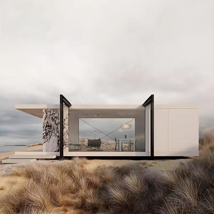 Customized Prefabricated Container House with Mirror Surface Tempered Glass Arched-shaped Luxury Villas for Hotels Prefab Houses - Image 8