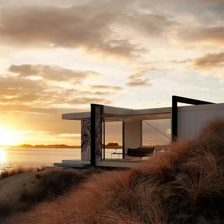 Customized Prefabricated Container House with Mirror Surface Tempered Glass Arched-shaped Luxury Villas for Hotels Prefab Houses - Image 9