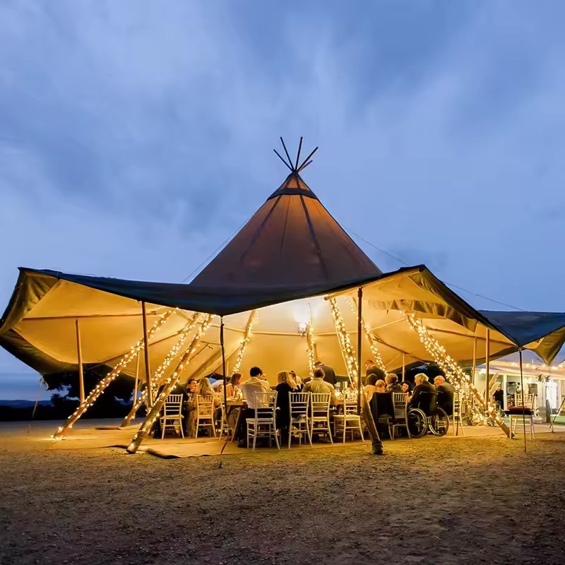 8m 10m 12m 15m Lowest Price Outdoor Heavy Duty Indian Tipi Tents Waterproof Teepee Tensile Yurt for Wedding Party Tents - Image 6