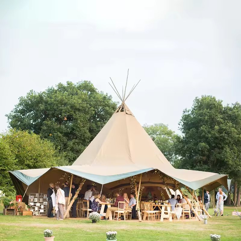 8m 10m 12m 15m Lowest Price Outdoor Heavy Duty Indian Tipi Tents Waterproof Teepee Tensile Yurt for Wedding Party Tents - Image 2