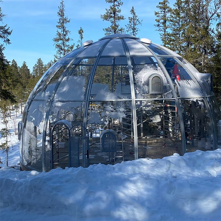 2-7M Single or Double Layer Starry Sky Transparent Dome Tent Geodesic Igloo Customizable 360 Degrees Prefabricated Polycarbonate Star Bubble House PC Dome House - Image 9