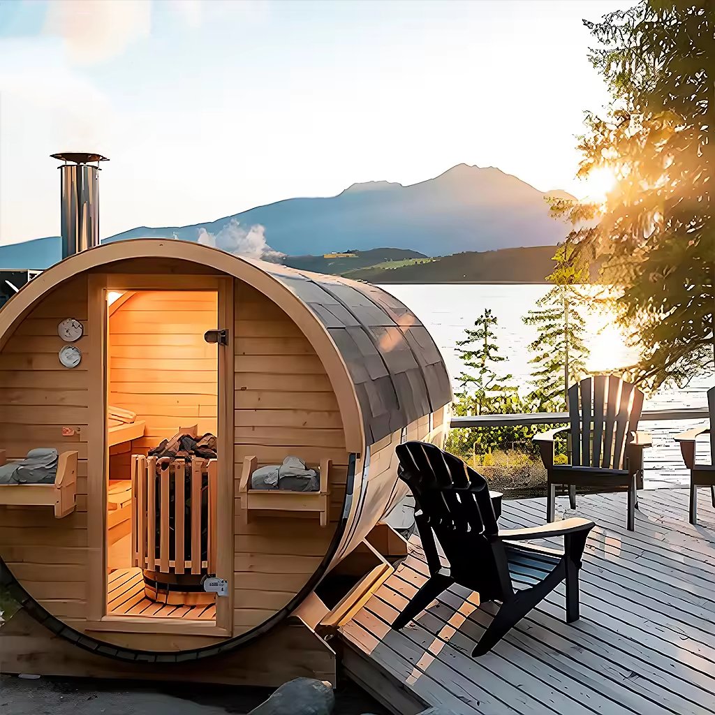 Quonset Hut Customizable Plywood Barrel Sauna Rooms Round-shape EPS Sandwich Panel Traditional Steam Outdoor Sauna Prefab House - Image 10