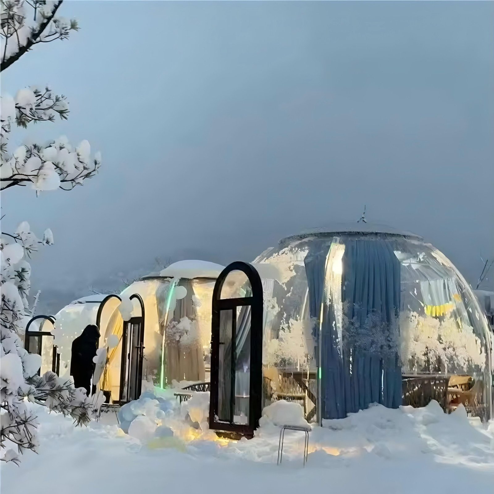 6M Single Layer Starry Sky Transparent Dome Tent Geodesic Igloo Customizable 360 Degrees Prefabricated Polycarbonate Star Bubble House PC Dome House - Image 5