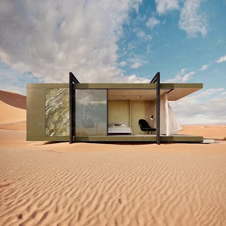 Customized Prefabricated Container House with Mirror Surface Tempered Glass Arched-shaped Luxury Villas for Hotels Prefab Houses - Image 3