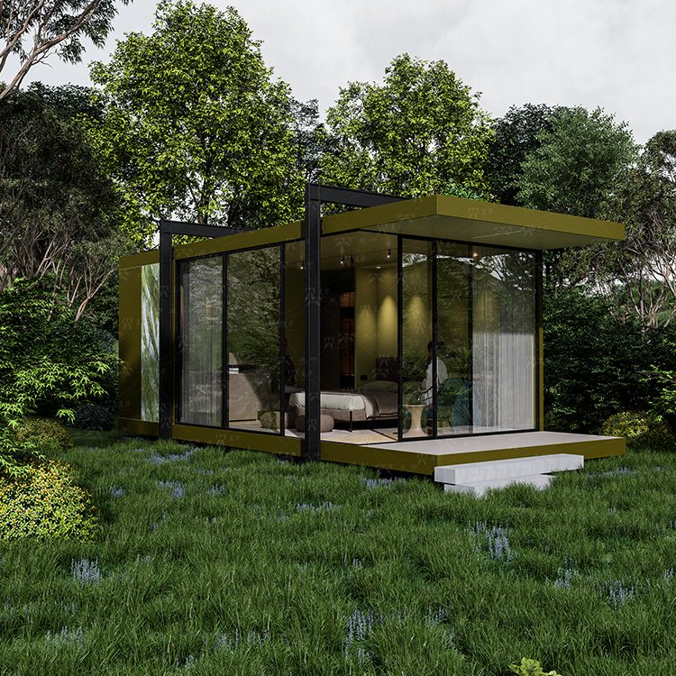 Customized Prefabricated Container House with Mirror Surface Tempered Glass Arched-shaped Luxury Villas for Hotels Prefab Houses - Image 2