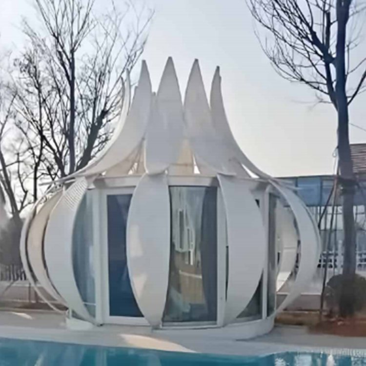 Prefabricated House Single Layer with Blossom Modular Glass-wrapped Magnolia Flower-shaped Luxury Villas for Hotels Prefab House - Image 2