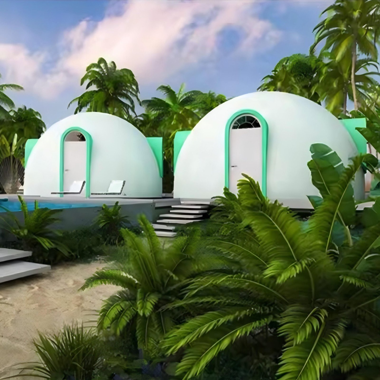 DIY Modular Graphene EPS Bowl-shape Geo Igloo Prefab Dome House the Fire Rating B1 Level for Prefab Cabin Tiny Home Office Hotel - Image 2