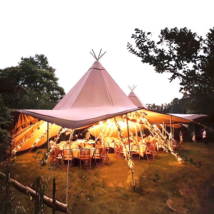 8m 10m 12m 15m Lowest Price Outdoor Heavy Duty Indian Tipi Tents Waterproof Teepee Tensile Yurt for Wedding Party Tents - Image 8