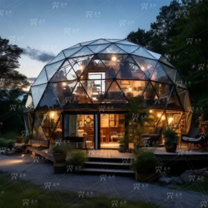 Customizable Hexagonal Shaped Tempered Reflective Mirror Glass Double-Floor Attic Geodesic Dome Tent Triangular Shaped Tempered Reflective Mirror Glass for House Trade Show Tents