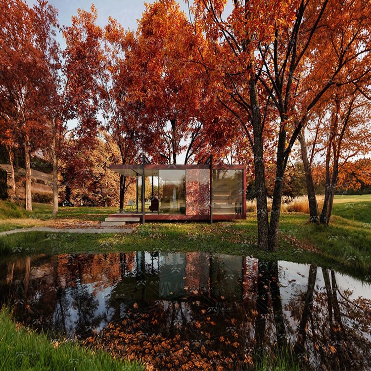 Customized Prefabricated Container House with Mirror Surface Tempered Glass Arched-shaped Luxury Villas for Hotels Prefab Houses - Image 12