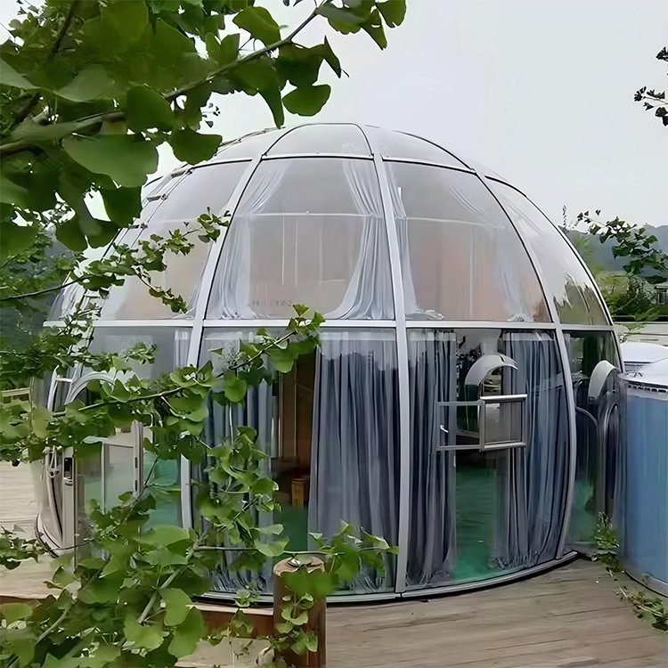 2-7M Single or Double Layer Starry Sky Transparent Dome Tent Geodesic Igloo Customizable 360 Degrees Prefabricated Polycarbonate Star Bubble House PC Dome House - Image 12