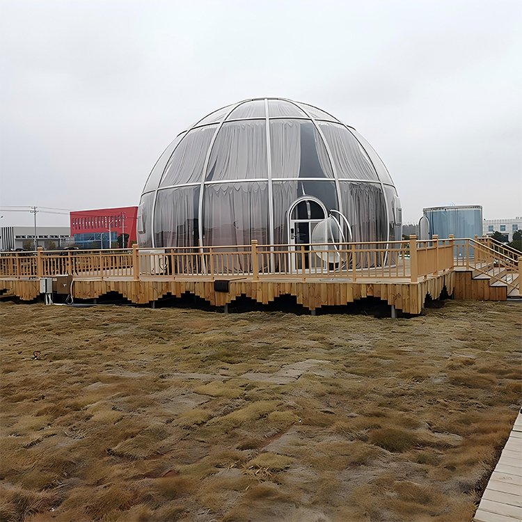 2-7M Single or Double Layer Starry Sky Transparent Dome Tent Geodesic Igloo Customizable 360 Degrees Prefabricated Polycarbonate Star Bubble House PC Dome House - Image 13