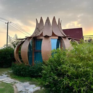 Prefabricated House Single Layer with Blossom Modular Glass-wrapped Magnolia Flower-shaped Luxury Villas for Hotels Prefab House