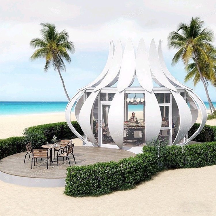 Prefabricated House Single Layer with Blossom Modular Glass-wrapped Magnolia Flower-shaped Luxury Villas for Hotels Prefab House - Image 6