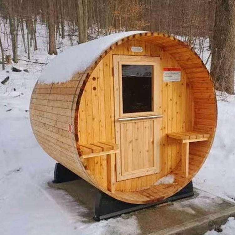 Quonset Hut Customizable Plywood Barrel Sauna Rooms Round-shape EPS Sandwich Panel Traditional Steam Outdoor Sauna Prefab House - Image 12