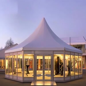 Customizable High-end Aluminum 30m 50m Large Span Multi-Sided Octagon Hexagon Marquee Tent Windproof Outdoor Event Exhibition Trade Show Tents